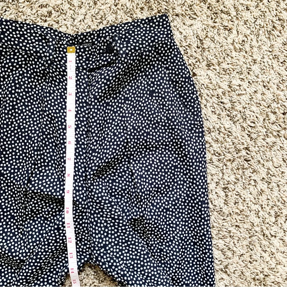 Vintage Giorgio Armani Polka Dot Navy Blue Wode Leg Trouser Pants size small/XS